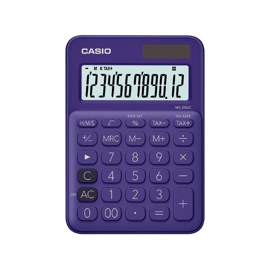 Casio MS-20UC purple 12-bit color series office calculator