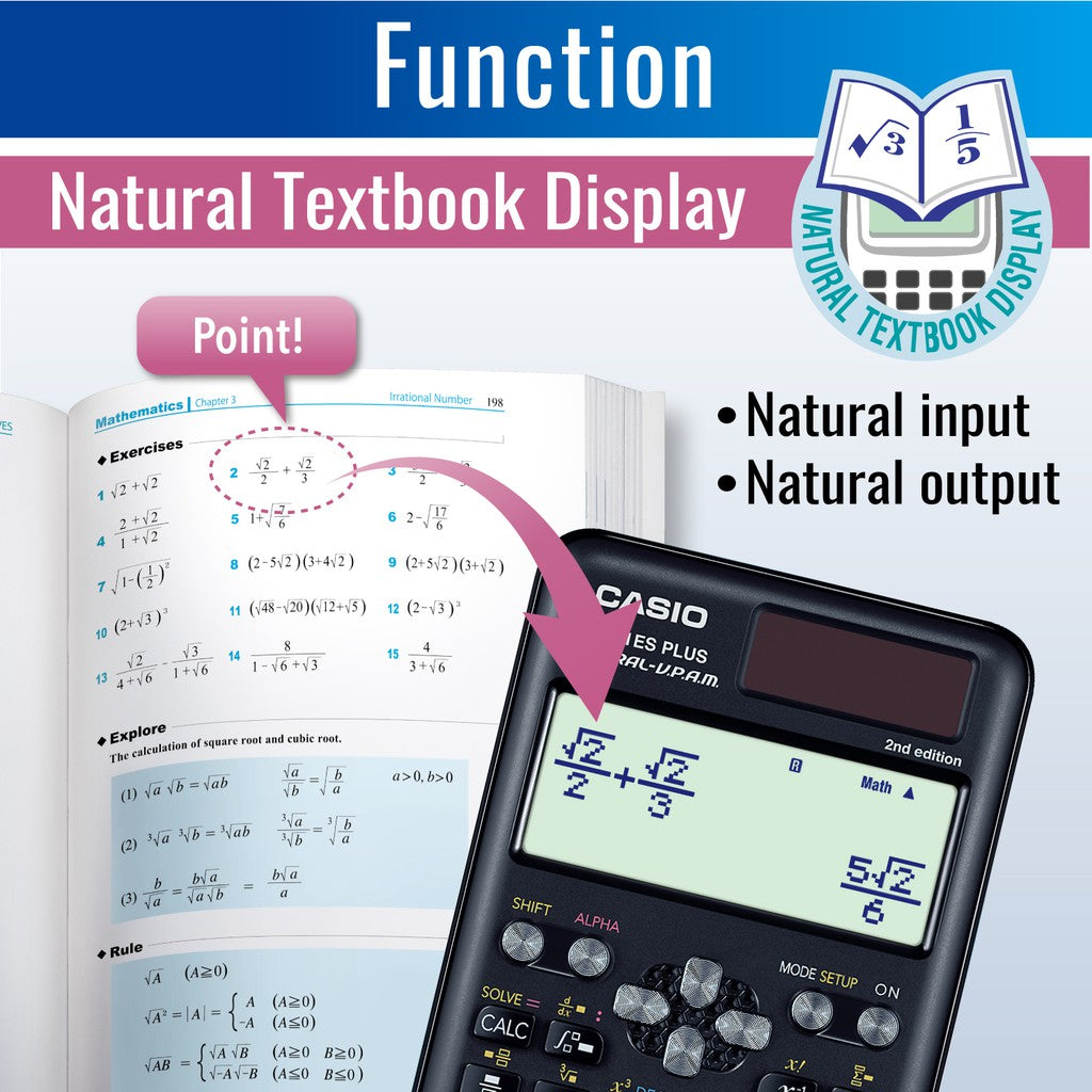 卡西歐 FX-991ES Plus2 學校 / 科學 / 聖森文學院計算器 417 功能