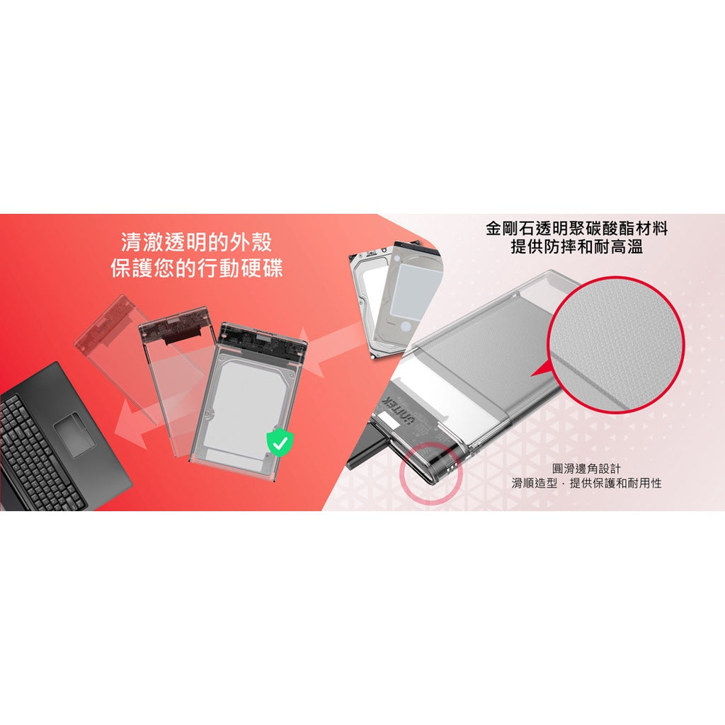 UNITEK USB3.1 Gen1 2.5英吋 SATA6G HDD/SSD硬碟盒 (Y-S1103A)