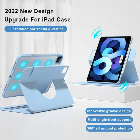 適用2022 iPad Air5保護殼Pro11磁吸拆分防彎前支撐mini6保護套