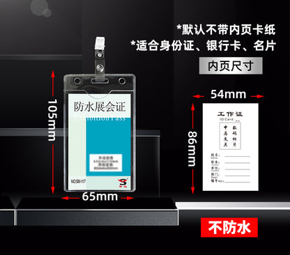 Document transparent card holder work badge work badge with clip
