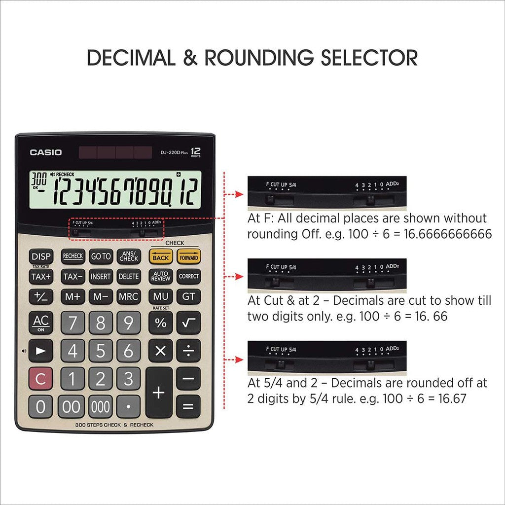 Casio Calculator DJ-220DPLUS Trade Store Calculator 12 Digit Function