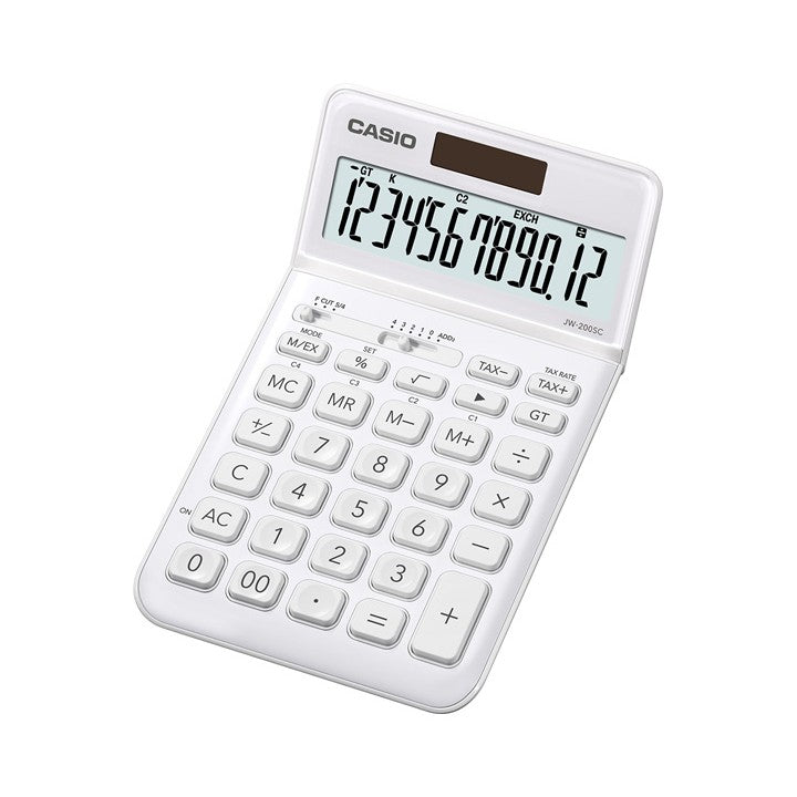 Casio JW-200SC White Fashion Series 12-digit Metal Office Calculator