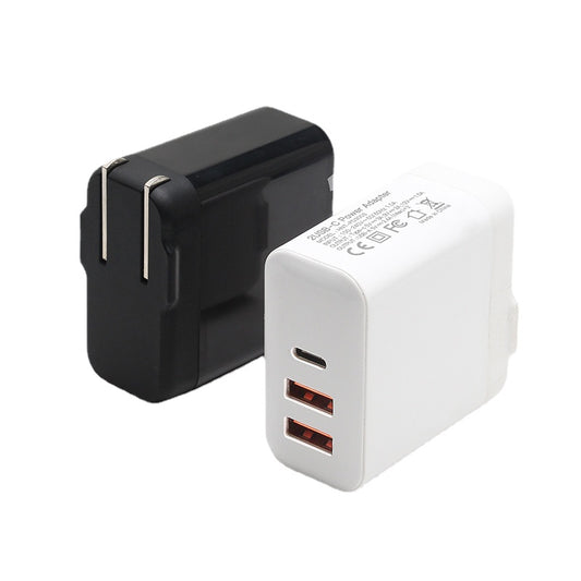 Three-port PD charger 18W Type-C +5V2.4A suitable for iPhone Apple tablet iPad fast charging head