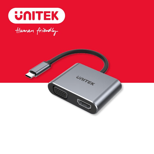 UNITEK USB-C to HDMI/VGA/USB-A/ USB-C Aluminum Alloy HD HUB (Y-D1049A)