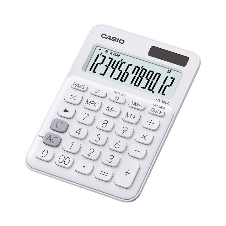 Casio MS-20UC white 12-bit color series office calculator