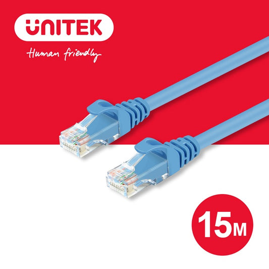 UNITEK 24K gold-plated head CAT6 network cable 15M (blue) (Y-C814ABL)