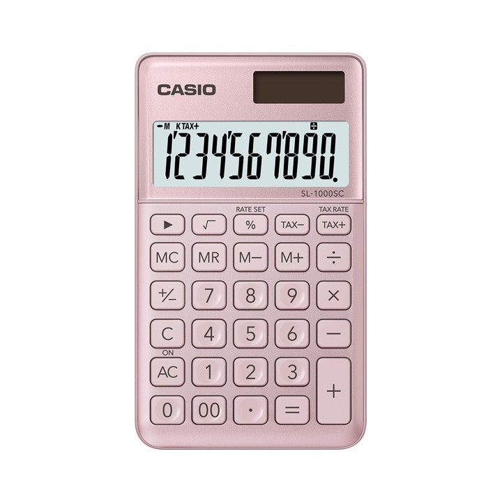 Casio SL-1000SC pink fashionable metal 10-digit travel series calculator