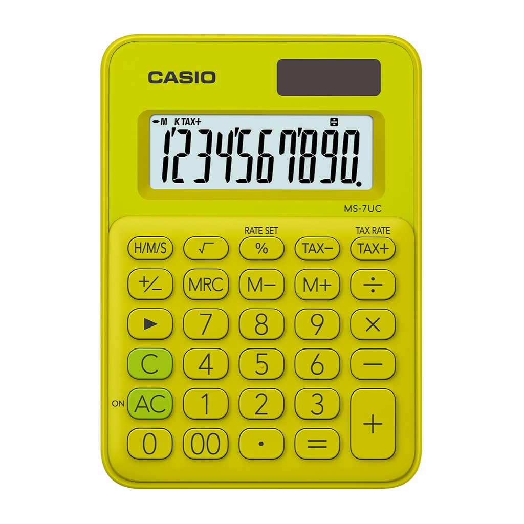 Casio calculator MS-7UC green yellow 10-digit color series office calculator