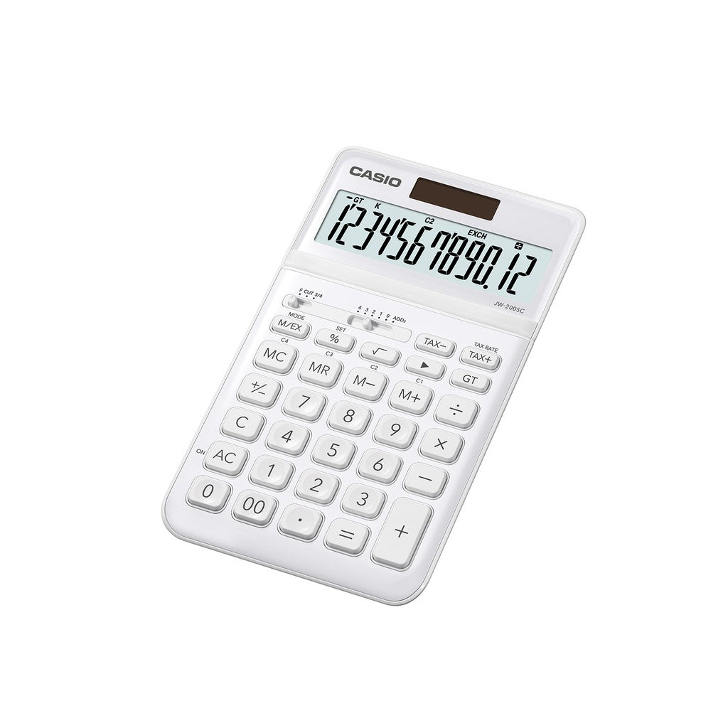 Casio JW-200SC White Fashion Series 12-digit Metal Office Calculator