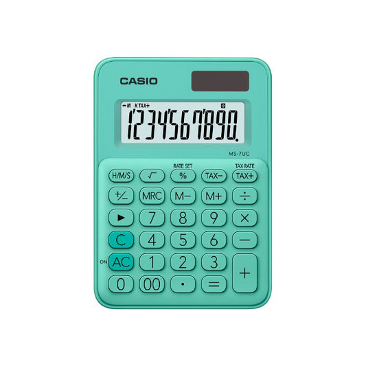 Casio Calculator MS-7UC Green 10-Digit Office Series Calculator