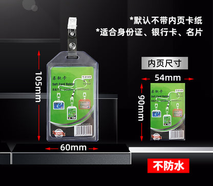 Document transparent card holder work badge work badge with clip