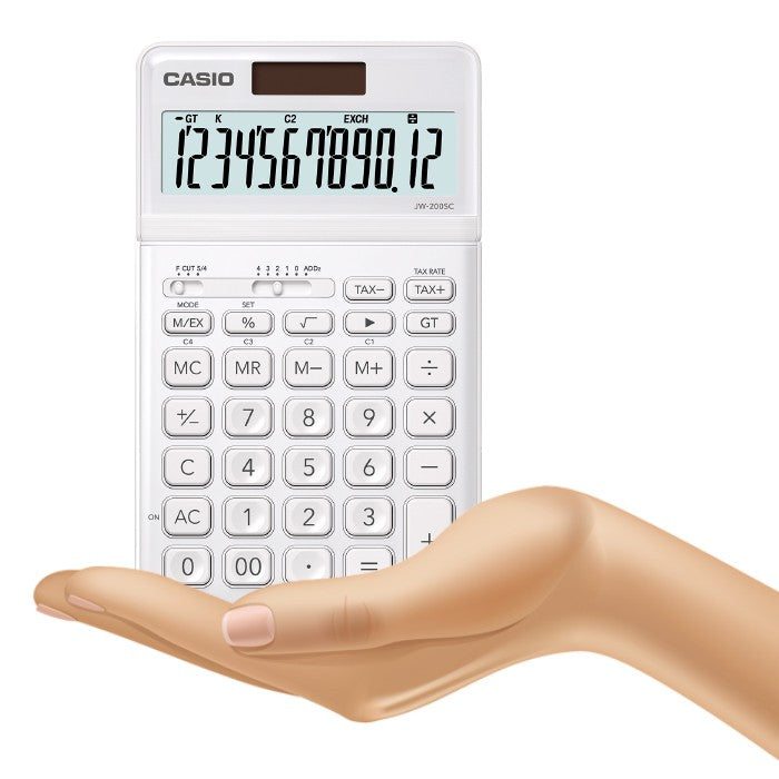 Casio JW-200SC White Fashion Series 12-digit Metal Office Calculator