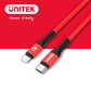 UNITEK MFi認證 USB Type-C to Lightning快速充電傳輸線 1M (Y-C14060RD)