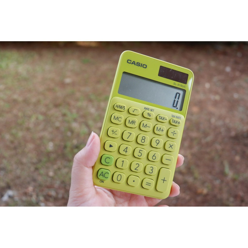 Casio SL-310UC calculator green yellow travel series calculator 10 digits