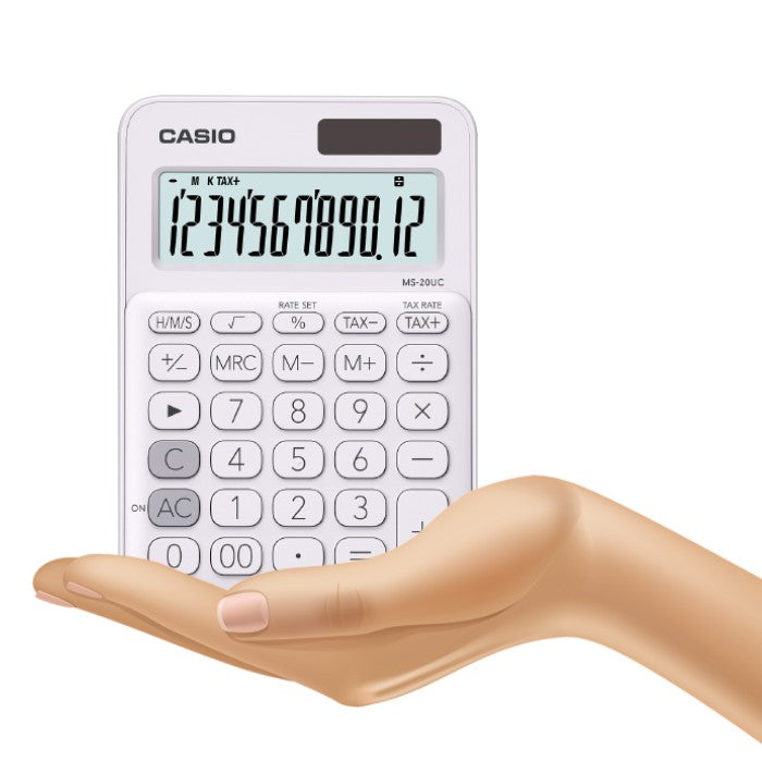 Casio MS-20UC white 12-bit color series office calculator