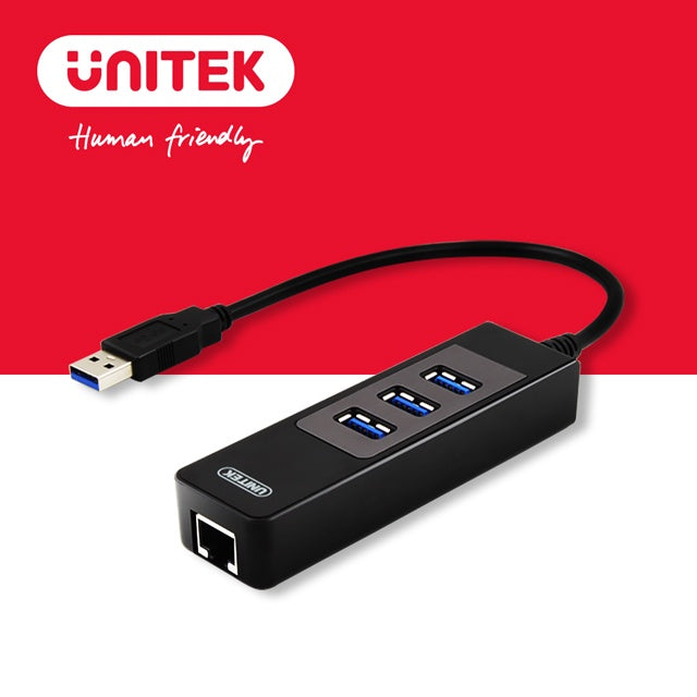 UNITEK USB3.1 Gen1 有線網卡+3埠HUB(Y-3045C)