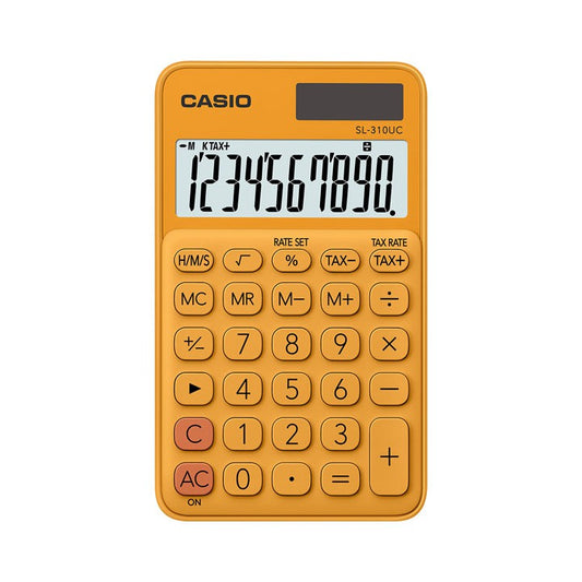 Casio Calculator SL-310UC Orange Travel Calculator Series 10 Digits