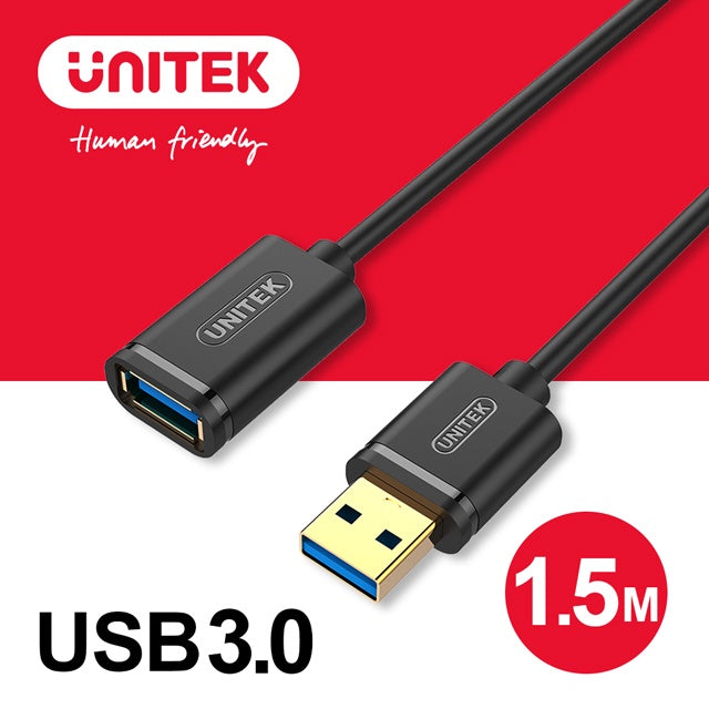 UNITEK USB3.0資料傳輸延長線 1.5M 黑色(Y-C458GBK)