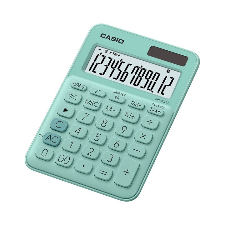 Casio MS-20UC green 12-bit color series office calculator