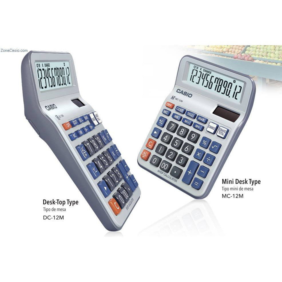 Casio MC-12M trade store calculator receipt function 12 digits