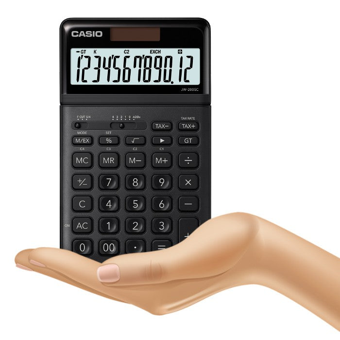 Casio JW-200SC Black Fashion Series 12-digit Office Calculator