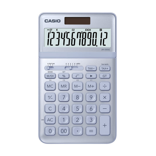 Casio JW-200SC Blue Fashion Series 12-digit Metal Office Calculator