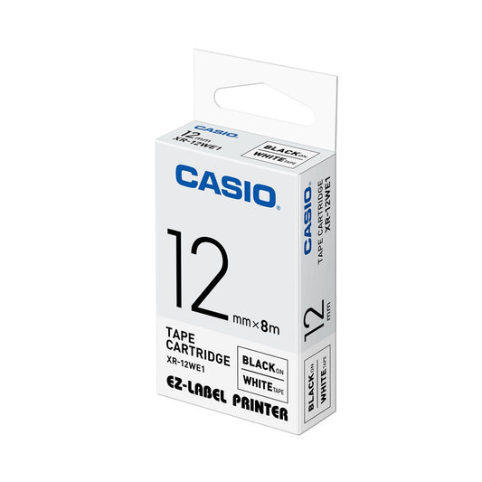 Casio CASIO / XR-12WE1 / White background black text label ribbon