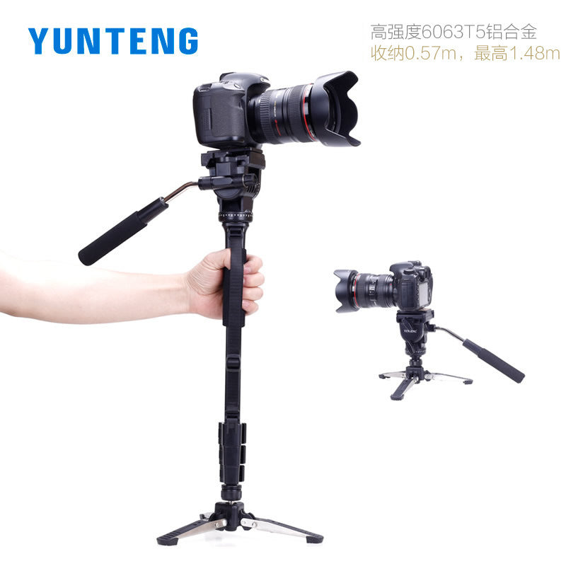 Yunteng 288 SLR camera monopod camera stand hydraulic pan/tilt photography single frame support foot camera stand