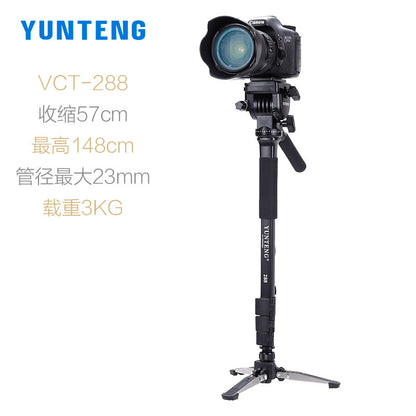 Yunteng 288 SLR camera monopod camera stand hydraulic pan/tilt photography single frame support foot camera stand