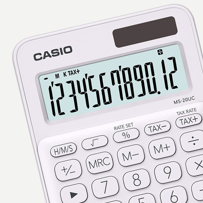 Casio MS-20UC white 12-bit color series office calculator