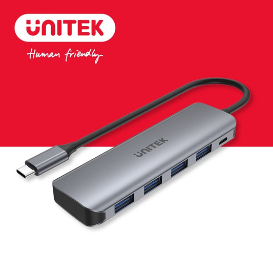 UNITEK Aluminum Alloy USB-C to Micro USB Charging/USB-A 4Port HUB (Y-H1107A)