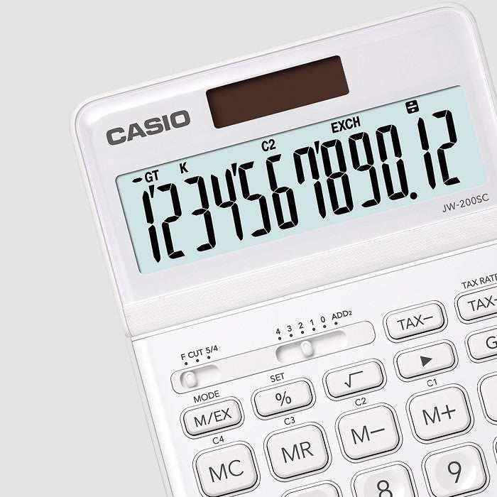 Casio JW-200SC White Fashion Series 12-digit Metal Office Calculator