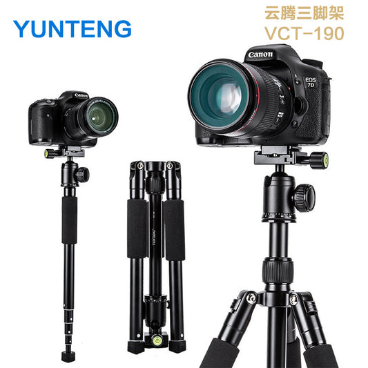 Yunteng 190 tripod panoramic ball head micro SLR camera bracket photography portable monopod