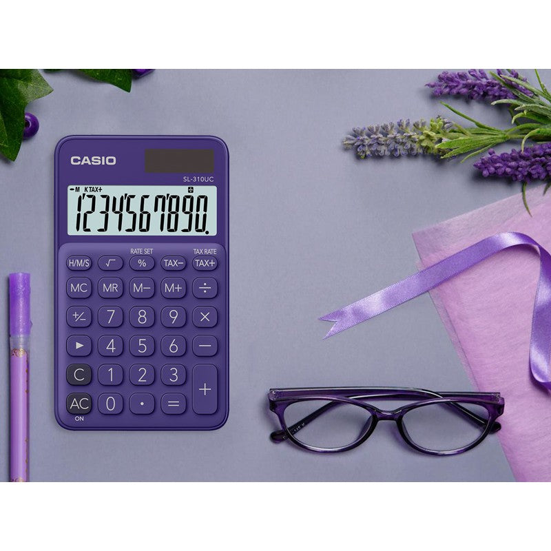 Casio SL-310UC purple 10-digit color series travel calculator