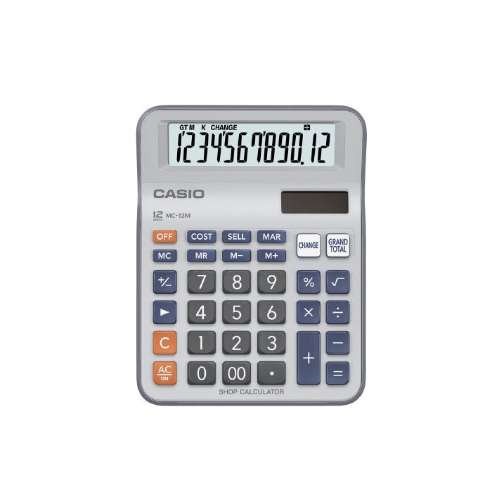 Casio MC-12M trade store calculator receipt function 12 digits