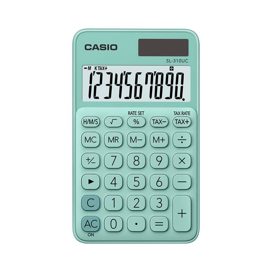 Casio SL-310UC Green Calculator Travel Series 10-Digit Calculator