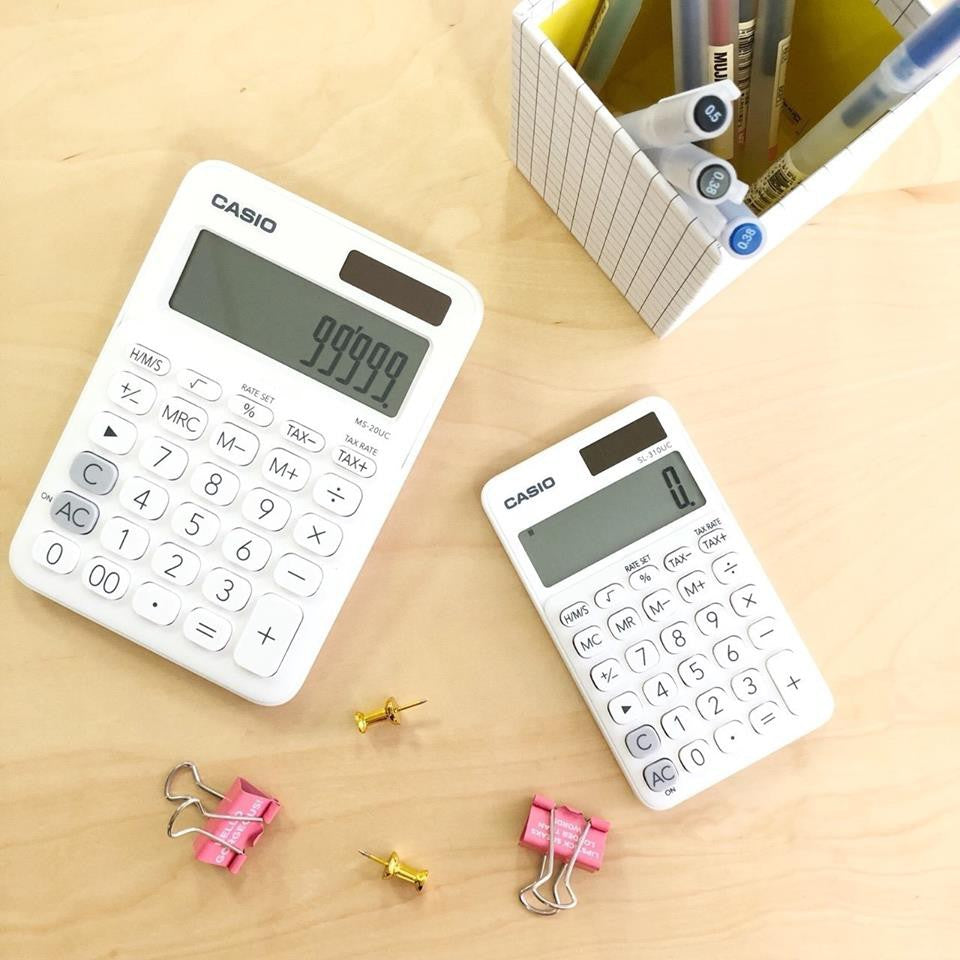 Casio MS-20UC white 12-bit color series office calculator