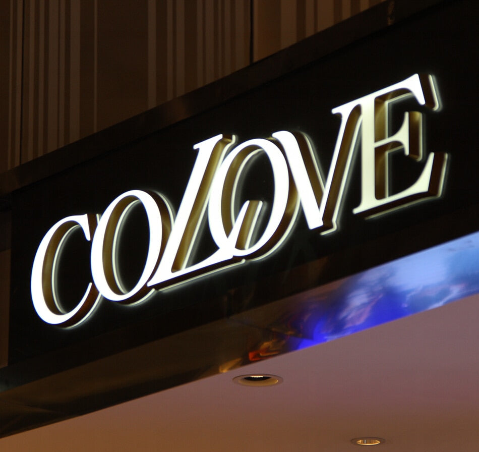 3d acrylic LED sign custom outdoor storefront illuminated letters