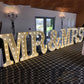 White light bulb word 3D LED letter light logo