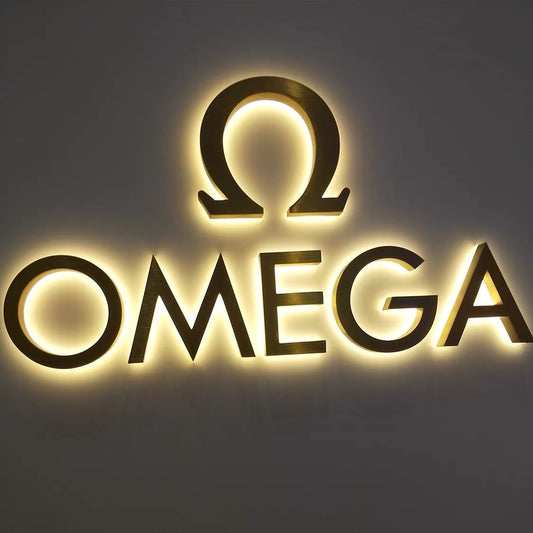 Gold backlight store LED metal letters