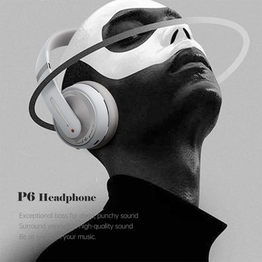 Heavy bass business music wired headphones P6 head-mounted wireless Bluetooth 5.0 headphones