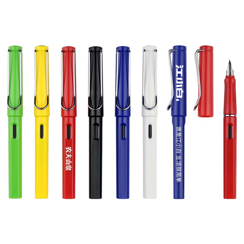 Promotional elegant plastic fountain pen LOGO printing with ink bag