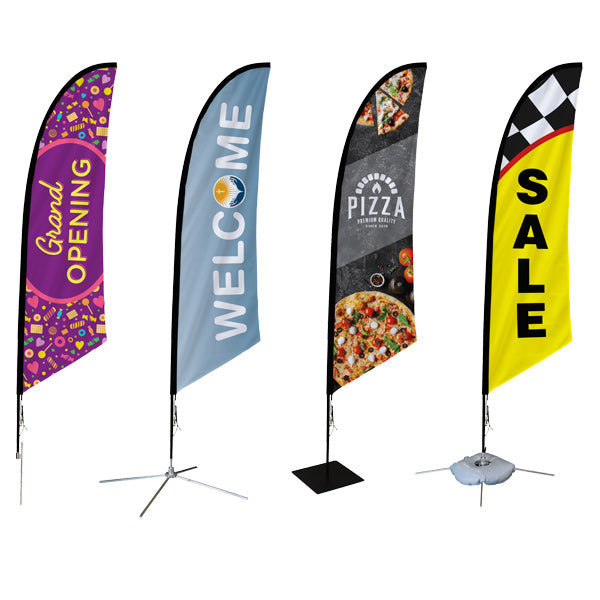 Customized Double Sided Fabric Feather Flag Kit Advertising Promotional Feather Flag Sign