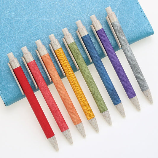 Eco-Friendly Colorful Textured Ballpoint Pens Biodegradable