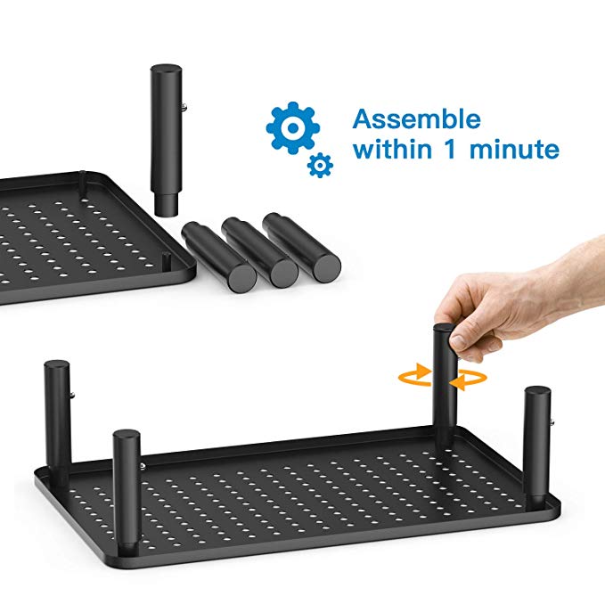 3 Height Adjustable Monitor Stand Ergonomic Metal Monitor Lift Stand for Laptops, Computers, iMacs, PCs, Printers, Desktops