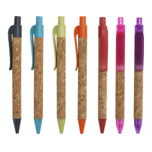 ECO Friendly customized cork paper ballpoint pen with LOGO biodegradable