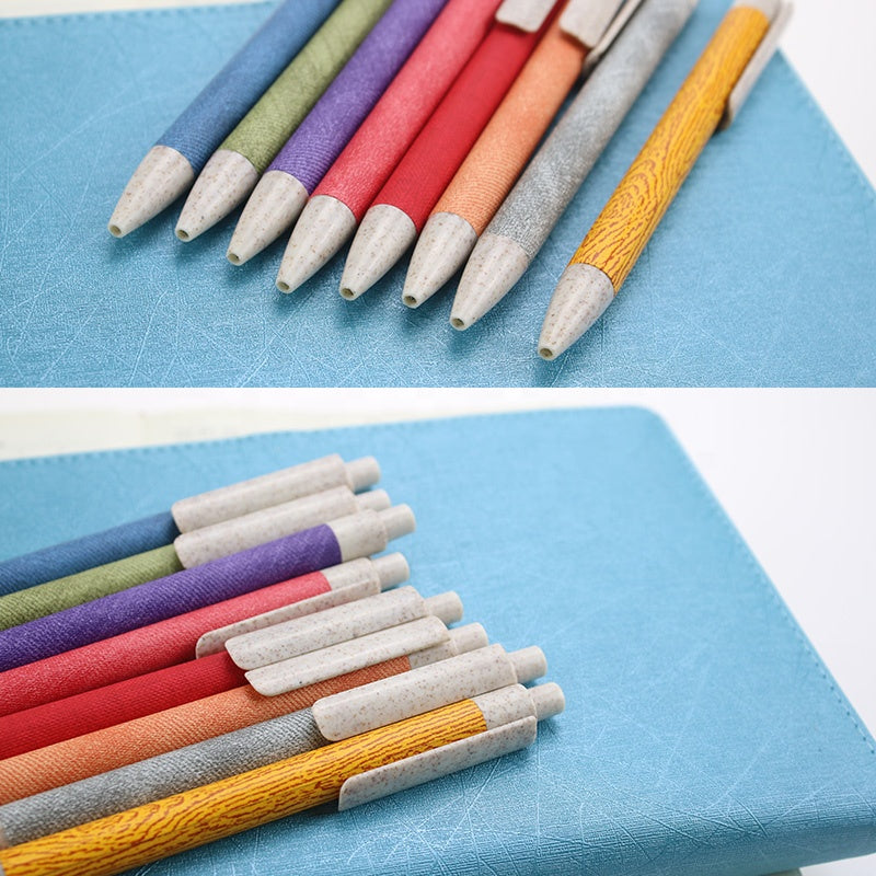 Eco-Friendly Colorful Textured Ballpoint Pens Biodegradable