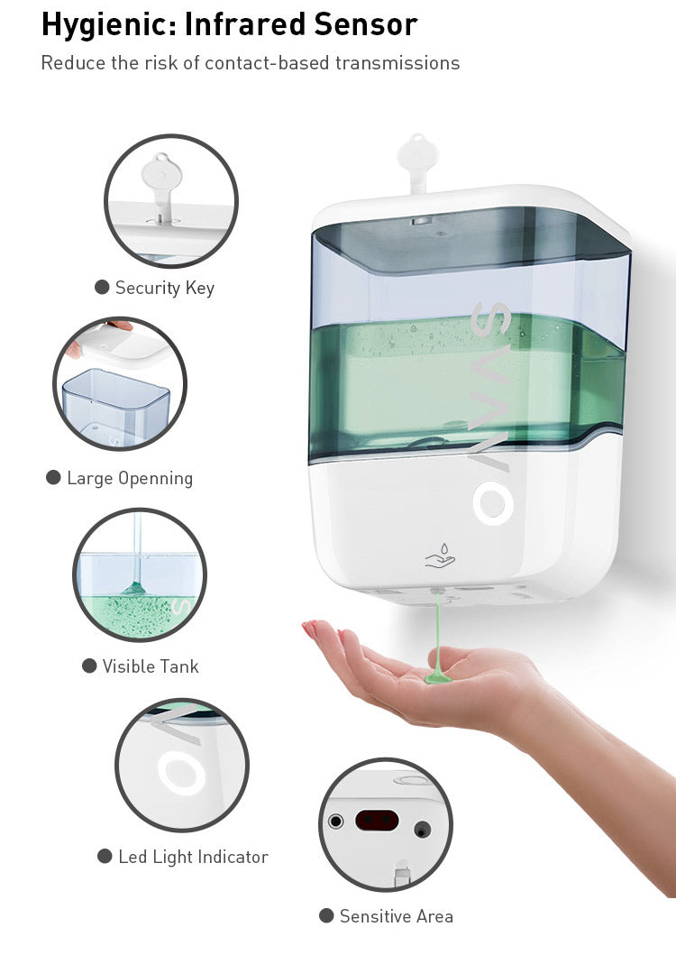 OS-0410 Wall Mounted 1000ML Non-Contact Automatic Infrared Sensor Foam Hand Sanitizer Dispenser