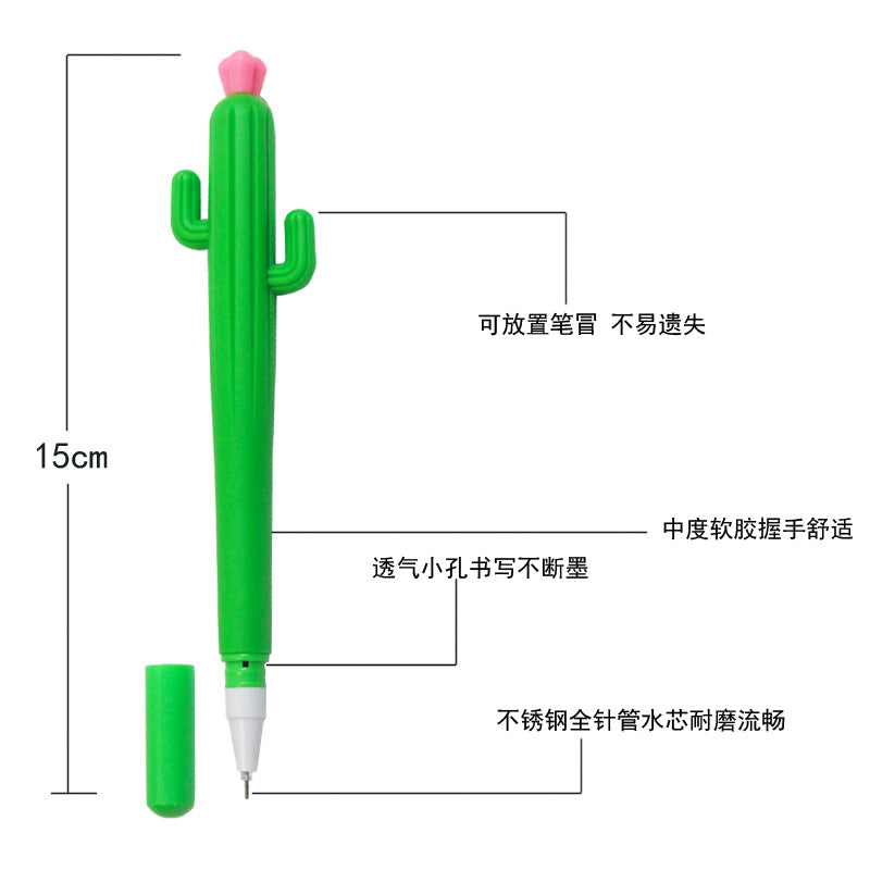 Soft gel pen cartoon fruit and vegetable creative gel cactus pen student writing pen